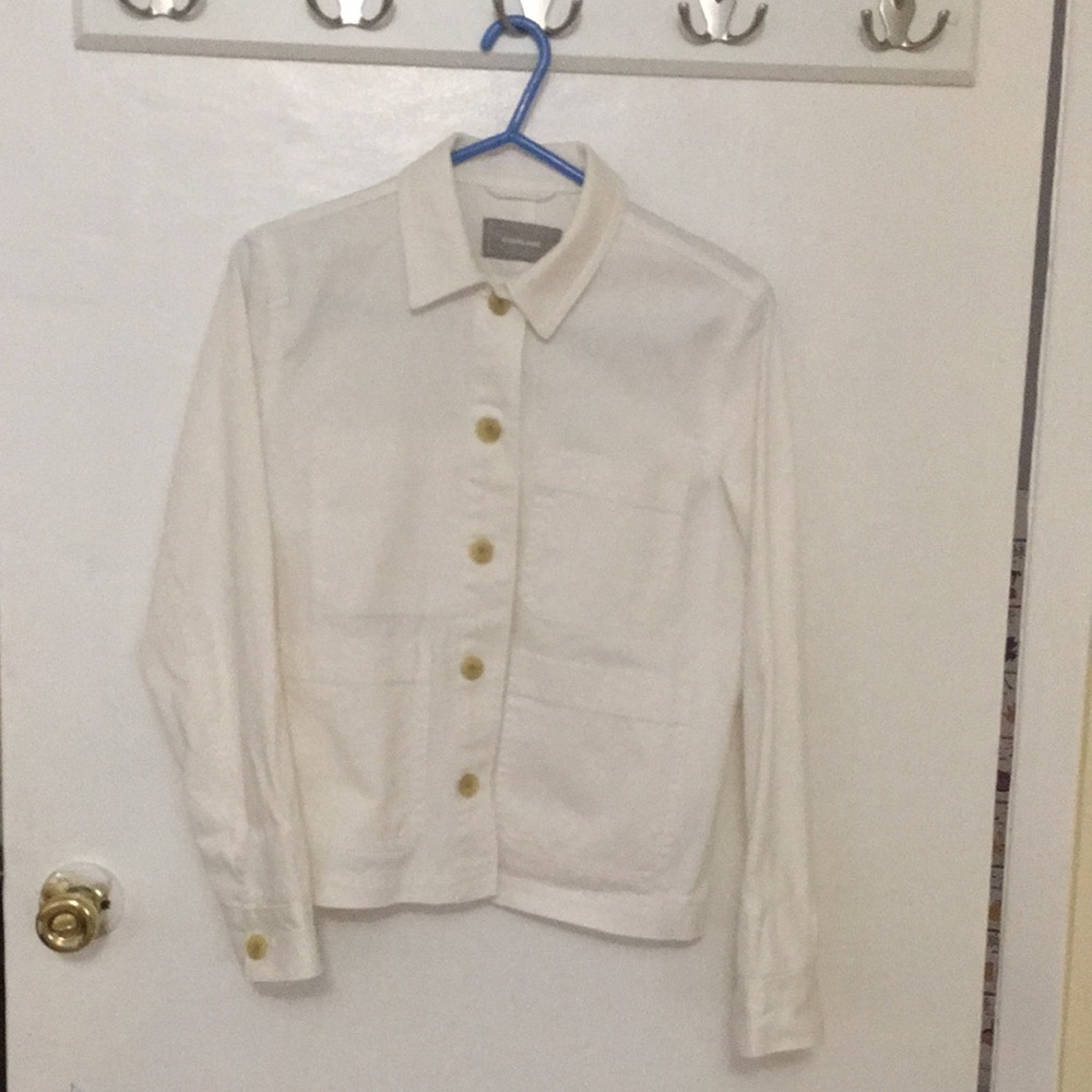 Everlane denim jacket white xs